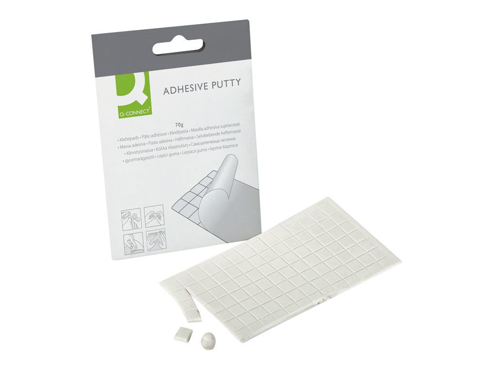 PASTILLE ADHÉSIVE Q-CONNECT PRÉ-DÉCOUPÉE REPOSITIONNABLE ÉTUI 96 UNITÉS
