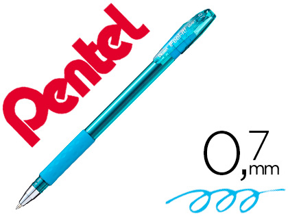 STYLO-BILLE PENTEL FEEL- IT CRITURE MOYENNE POINTE 0.7MM ENCRE COLORIS BLEU CIEL