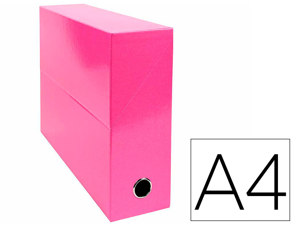 BOITE TRANSFERT EXACOMPTA IDERAMA CARTON RECOUVERT      15/10E 25X33CM DOS 90MM ROSE