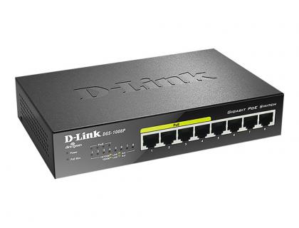 SWITCH DE BUREAU D-LINK COMMUTATEUR 8 PORTS           10/100/1000MBPS POWER OVER    ETHERNET CONTROLE DE FLUX