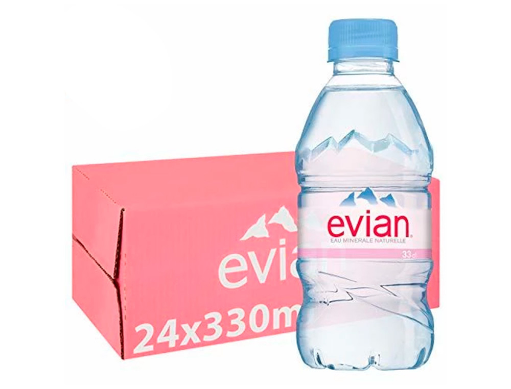 EAU EVIAN BOUCHON PLAT RPET 33CL/24