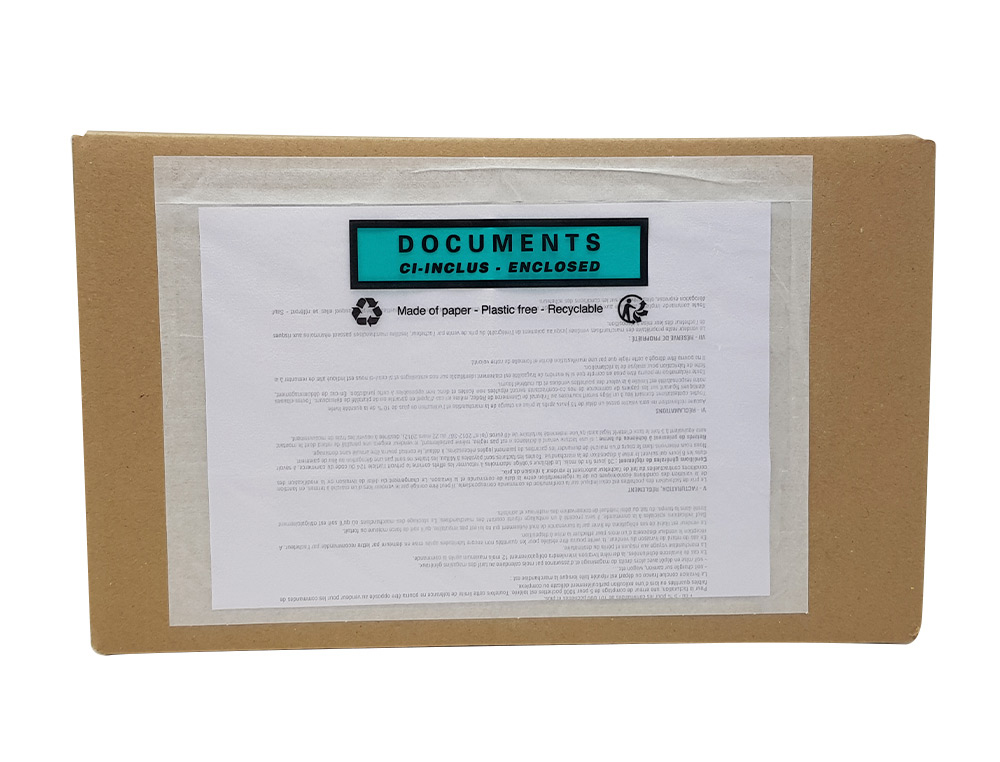 POCHETTE ADHESIVE PAPER LIST PORTE-DOCUMENTS CRISTAL C5    P/100