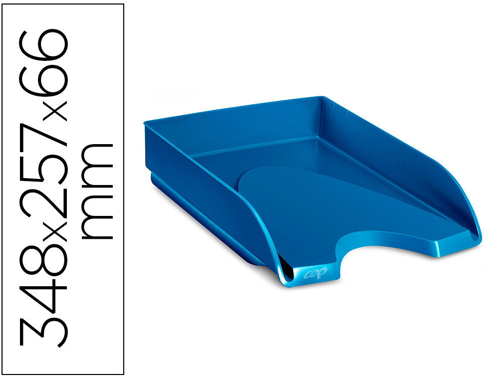 CORBEILLE   COURRIER CEP RIVIERA POLYSTYRENE ANTICHOC  SUPERPOSABLE VERTICALE /      ESCALIER 348X257X66MM BLEU