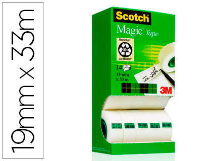 RUBAN ADHSIF SCOTCH MAGIC 81019M MX33M TOUR 14 ROULEAUX DONT 4 GRATUITS