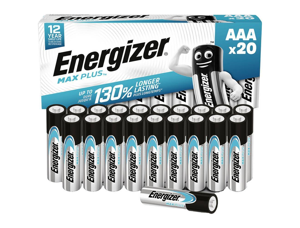 PILES ENERGIZER MAX PLUS ALKALINE AAA PACK DE 20       UNITES