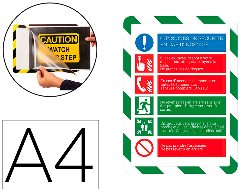 PORTE-AFFICHE A4 ADH. SAUVET.