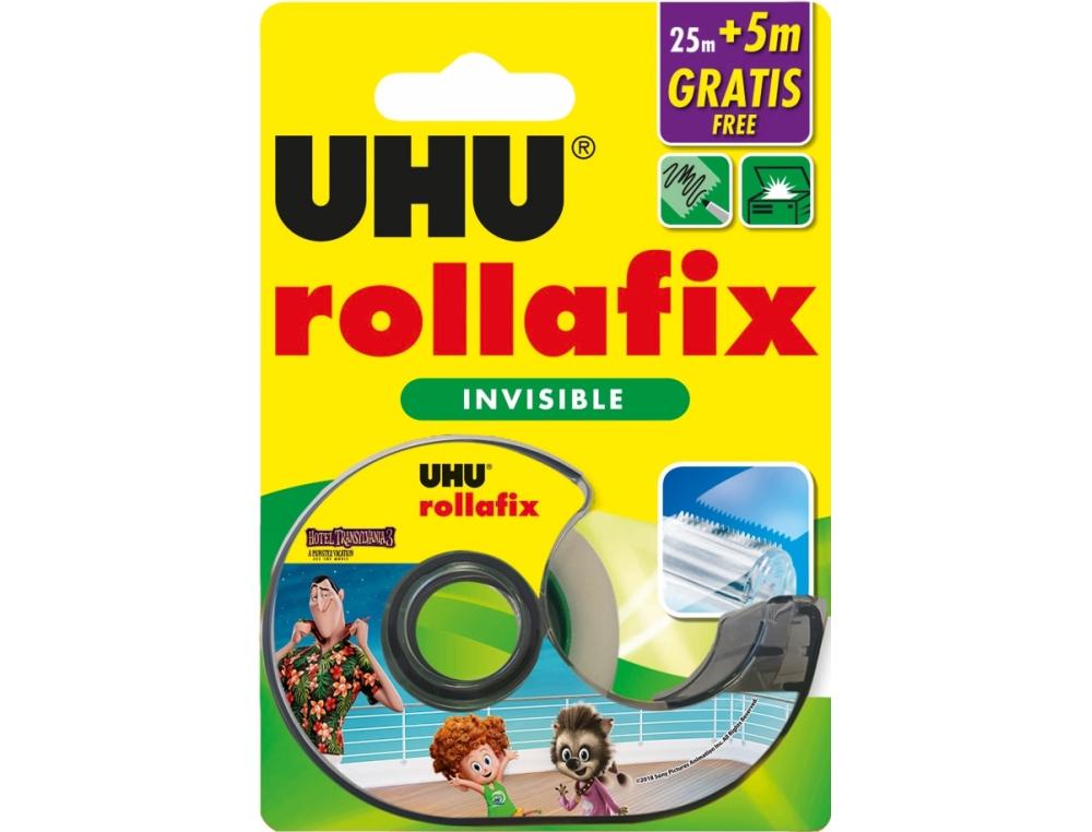 ADH. INVIS.+DEVID. 25M+5M GT RUBAN ADHSIF SUR DVIDOIR UHU ROLLAFIX INVISIBLE HOTEL TRANSYLVANIA 3 19 MM X 25 + 5 M GR
