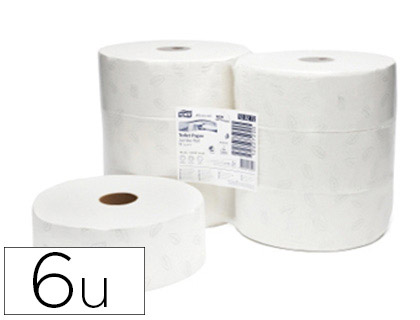 PAPIER TOILETTE TORK JUMBO T1 ROULEAU MAXI 360M 9,4CMLARGE MANDRIN 6CM DOUBLE PAISSEUR FEUILLE LAURIER ECOLABEL PACK 6U