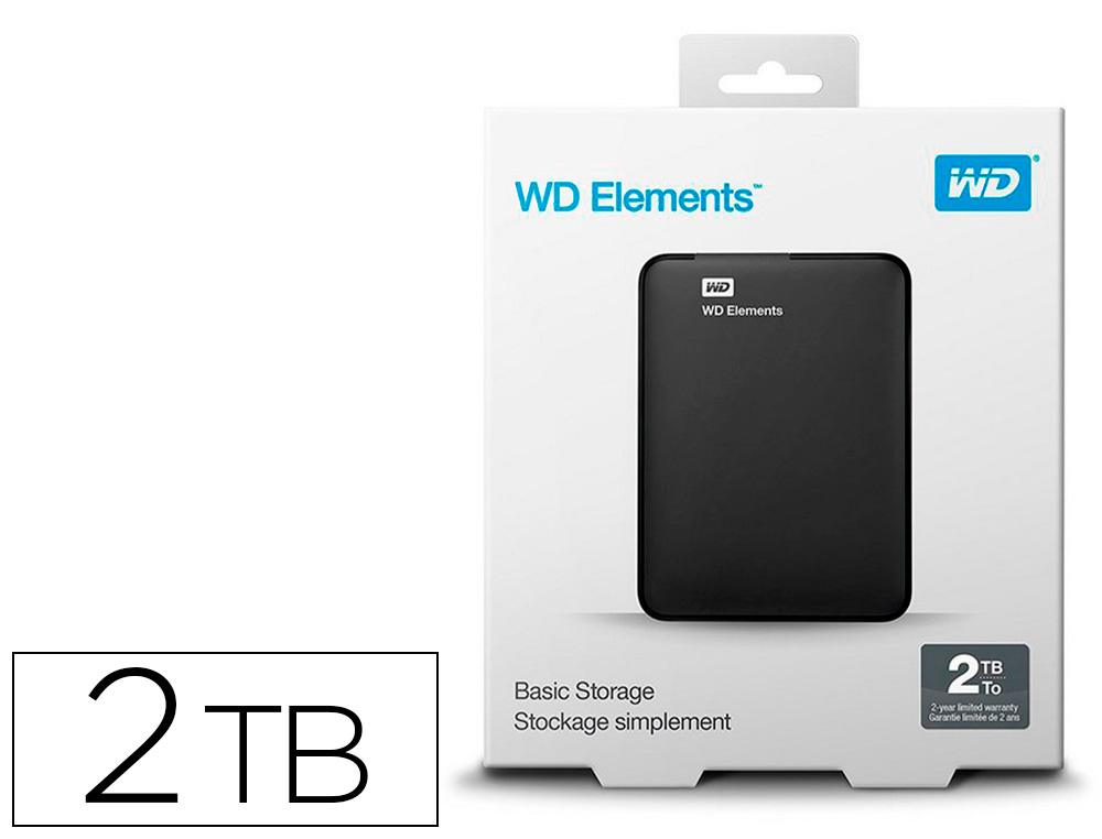 DISQUE DUR WESTER DIGITAL ELEMENTS 2TO USB 3.0          SAUVEGARDE AUTOMATIQUE ET SUR CLOUD FORMATAGE NTFS