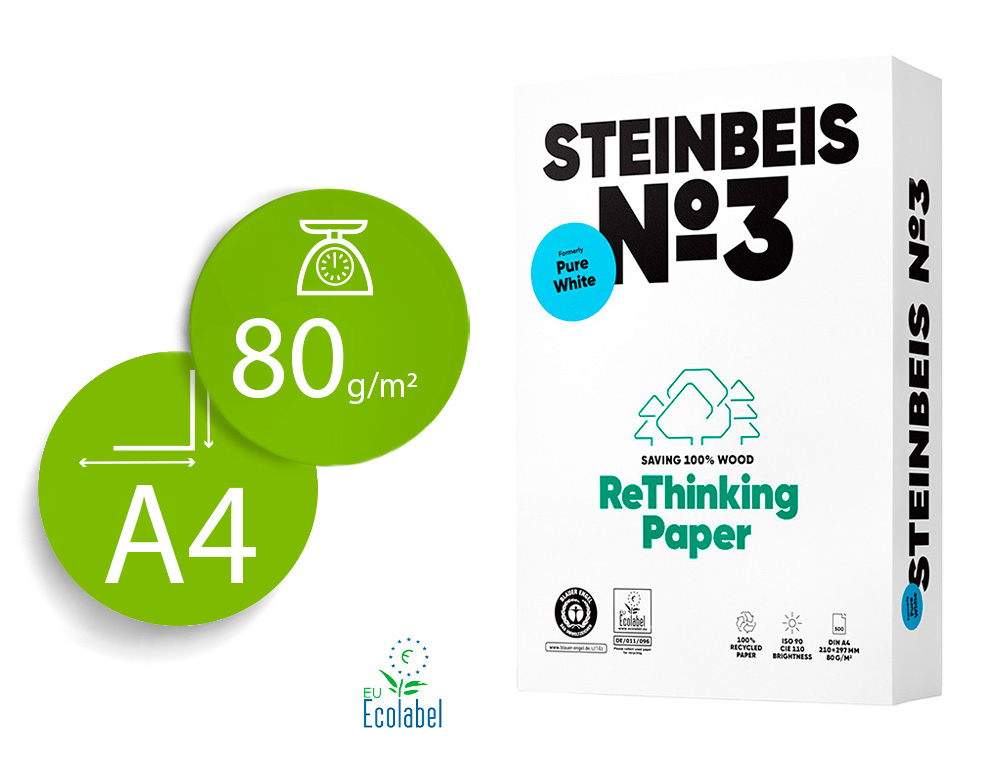 PAPIER STEINBEIS RECYCLE MULTIFONCTION N  3 - 80 GR A4 BLANC