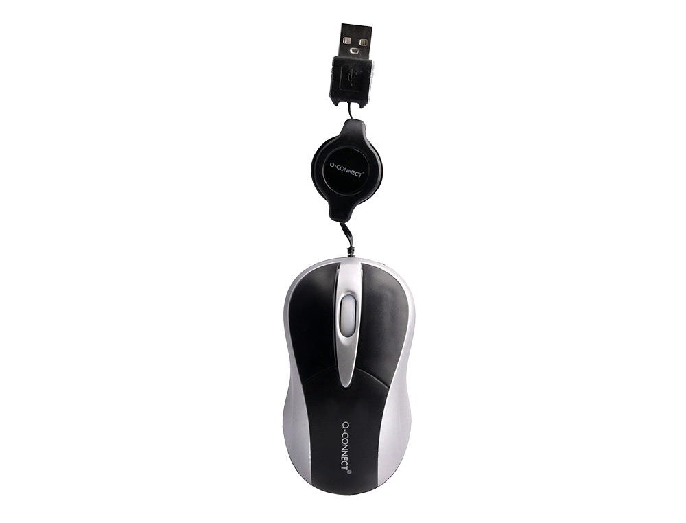 SOURIS MINI Q-CONNECT FILAIRE OPTIQUE 800DPI 3 BOUTONS MOLETTE MOUVEMENT HORIZONTAL VERTICAL USB COLORIS NOIR